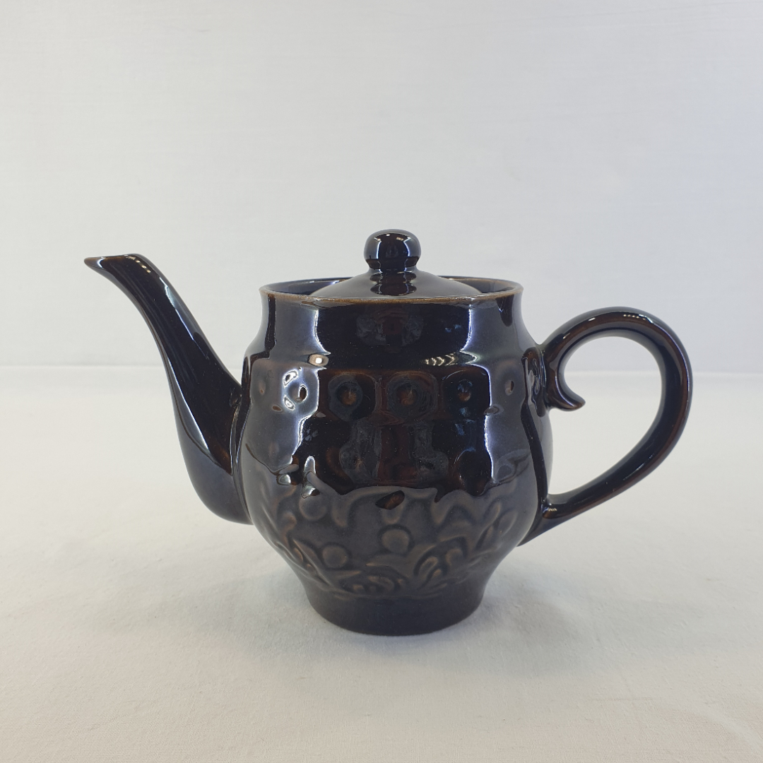 Заварочнй чайник, обливная керамика 0.5 л, винтаж СССР. Картинка 1